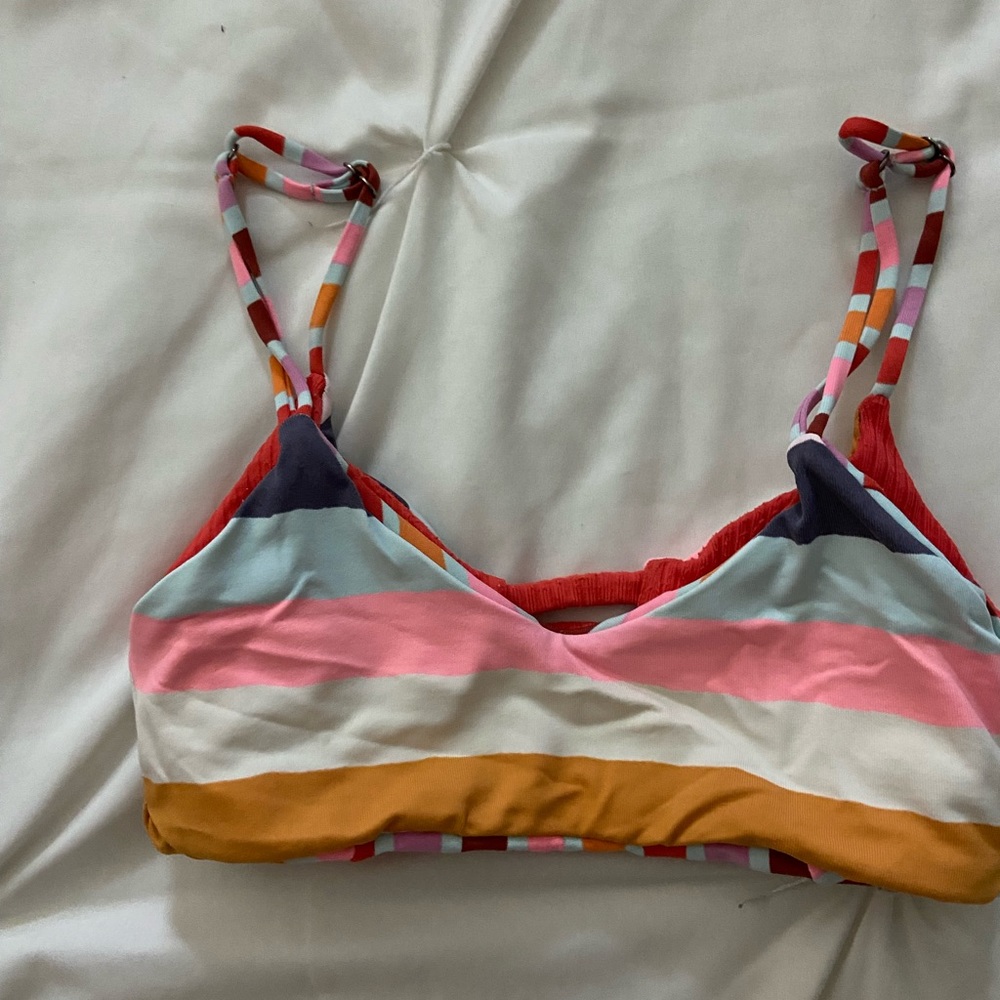 maaji stripes & straps reversible bikini top
